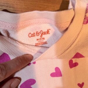 Cat & Jack Kids Heart Print Sweatshirt - Pink and Purple